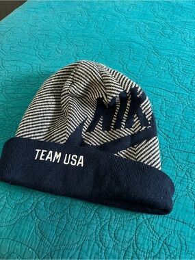 Team USA Navy and White Knit Beanie